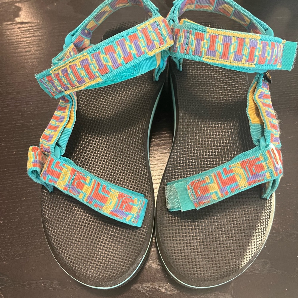 TEVA platform teal sandals